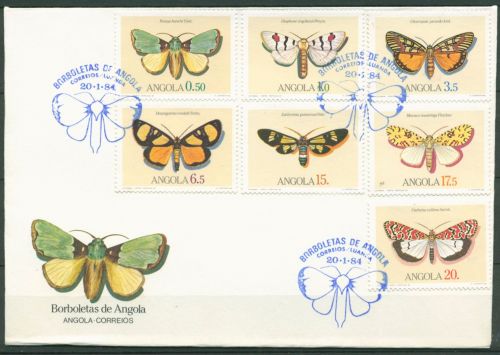 Angola 1984 Tiere Insekten Schmetterlinge 691/97 FDC (X60971)