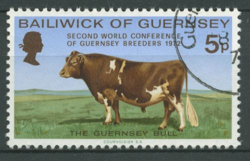 Guernsey 1972 Viehzüchter Weltkongress Bulle 66 gestempelt