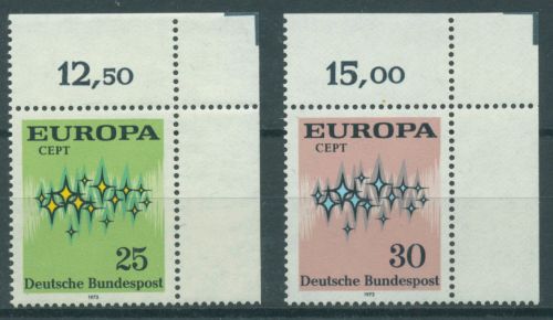 Bund 1972 Europa CEPT 716/17 Ecke 2 oben rechts postfrisch (E279)