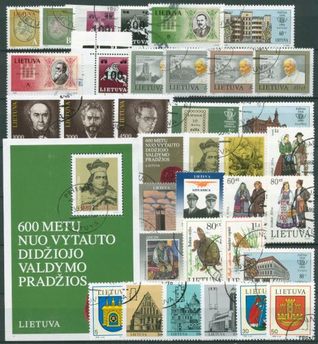 Litauen 1993 Jahrgang komplett (511/46, Block 3) gestempelt (SG61633)