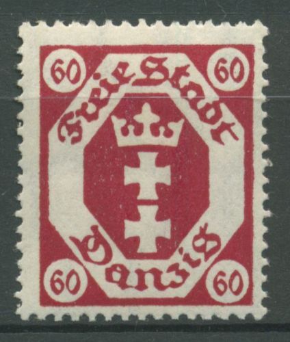 Danzig 1921 Freimarke Kleines Staatswappen 81 b mit Falz