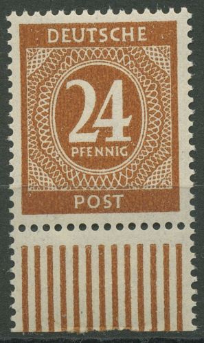 All. Besetzung 1946 I. Kontrollratsausg. Unterrand 925 c W UR postfrisch geprüft