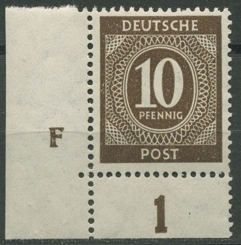 All. Besetzung 1946 Ecke 3 mit Druckerzeichen 918 DZ F postfrisch