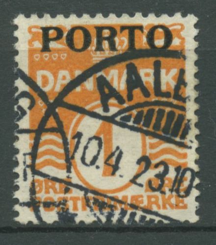 Dänemark 1921 Portomarke Wellenlinien P 1 gestempelt