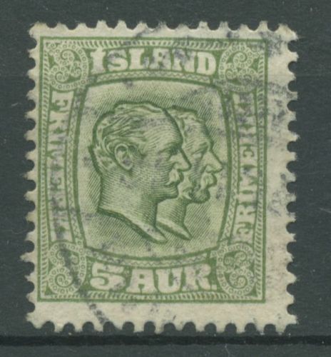 Island 1907/1908 König Christian IX. und König Frederik VIII. 51 gestempelt