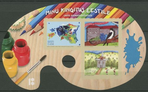 Estland 2018 Kindermalwettbewerb Farbpalette Block 44 postfrisch (C61209)