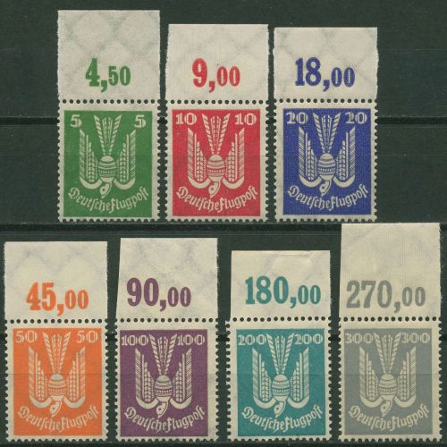 Deutsches Reich 1924 Flugpostmarken Holztaube Oberrand 344/50 OR postfrisch