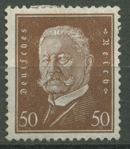 Deutsches Reich 1928 Hindenburg 420 mit Falz, Zahnfehler (R80593)