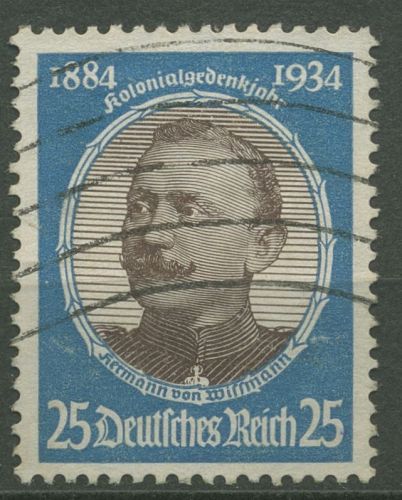 Deutsches Reich 1934 Kolonialforscher 543 mit Wellenstempel (R80652)