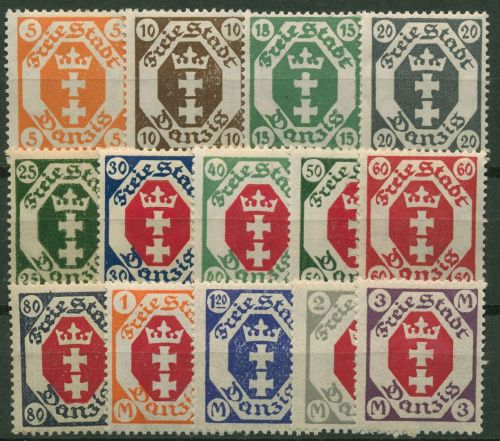 Danzig 1921 Freimarken Kleines Staatswappen 73/86 mit Falz