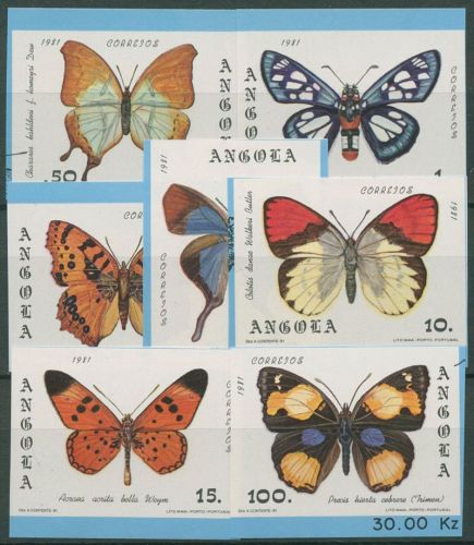 Angola 1982 Schmetterlinge Blockmarken 663/69 B postfrisch