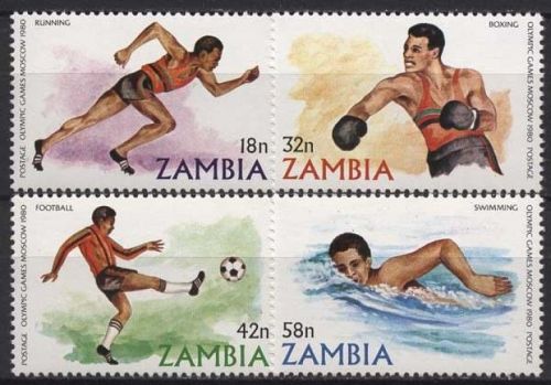 Sambia 1980 Olympische Sommerspiele Moskau 225/28 postfrisch