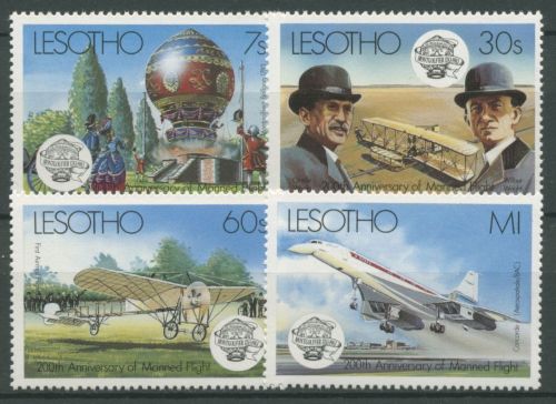 Lesotho 1983 200 Jahre Luftfahrt Montgolfiere Concorde 424/27 postfrisch