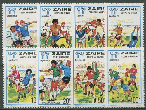 Kongo-Zaire 1978 Fußball-WM Argentinien Spielszenen 558/65 postfrisch