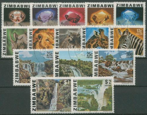 Simbabwe 1980 Edelsteine Tiere Wasserfälle 227/41 gestempelt