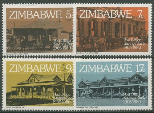 Simbabwe 1980 75 Jahre Postspaarkasse Gebäude 247/50 postfrisch
