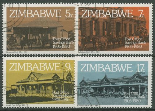 Simbabwe 1980 75 Jahre Postspaarkasse Gebäude 247/50 gestempelt