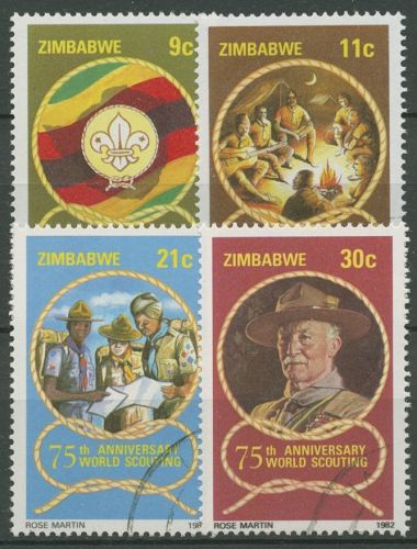 Simbabwe 1982 75 Jahre Pfadfinderbewegung Lagerfeuer 265/68 gestempelt