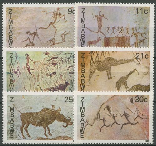Simbabwe 1982 Felsmalereien Jäger Giraffen Warzenschwein 259/64 postfrisch