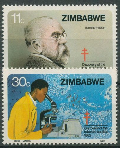 Simbabwe 1982 Robert Koch Entdeckung des Tuberkulose-Erregers 269/70 postfrisch