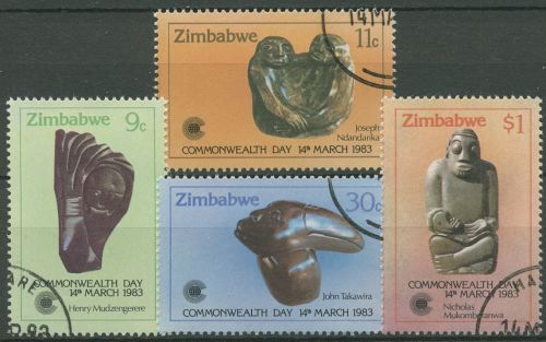 Simbabwe 1983 Commonwealth-Tag Skulpturen 272/75 gestempelt