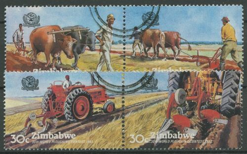 Simbabwe 1983 Landwirtschaft Weltmeisterschaft im Pflügen 276/79 ZD gestempelt