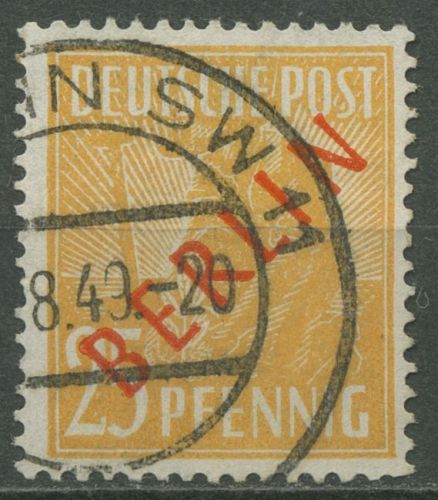 Berlin 1949 Rotaufdruck 27 gestempelt, kleiner Zahnfehler (R80854)
