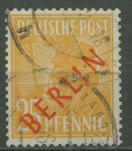 Berlin 1949 Rotaufdruck 27 gestempelt, bügig (R80856)