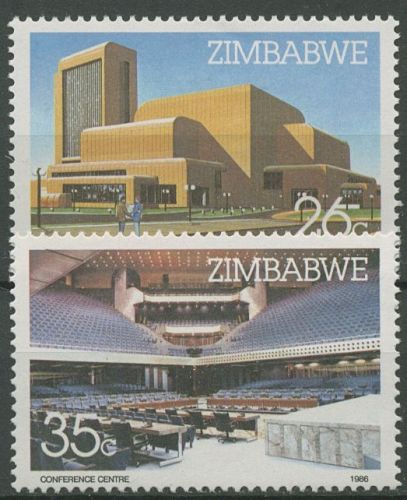 Simbabwe 1986 Harare-Konferenzzentrum 338/39 postfrisch