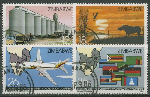 Simbabwe 1986 Entwicklung des südl. Afrikas Getreidesilo 340/43 gestempelt