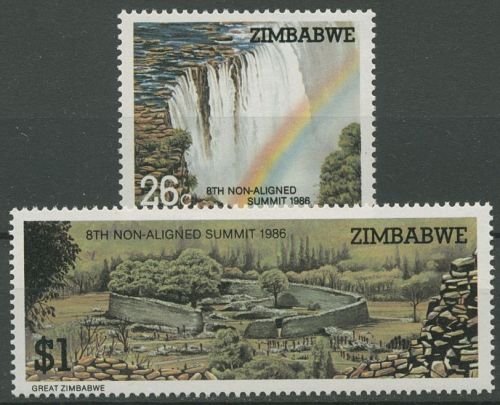 Simbabwe 1986 Victoriafälle Ruinen Great Zimbabwe 348/49 postfrisch