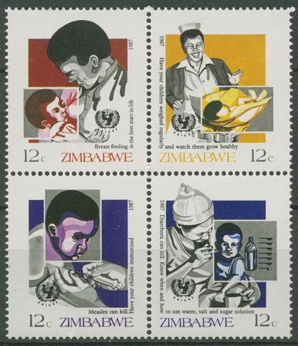 Simbabwe 1987 Kampagne für das Überleben der Kinder 356/59 ZD postfrisch