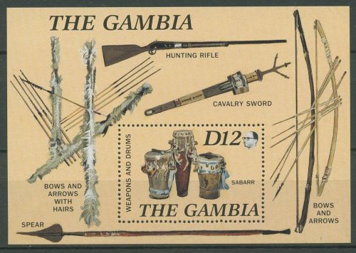 Gambia 1987 Musikinstrumente im Reich der Mandinka Block 31 postfrisch (C40732)
