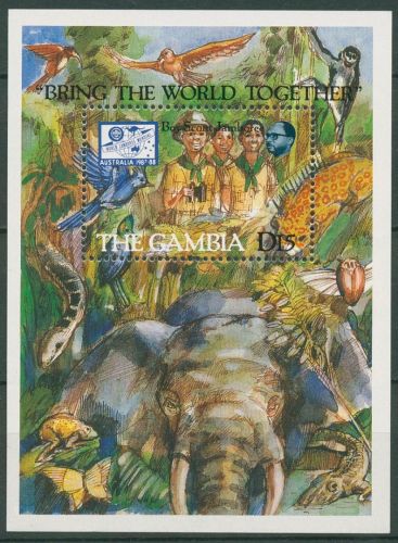 Gambia 1987 Pfadfindertreffen in Australien Block 40 postfrisch (C40736)