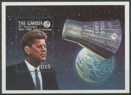 Gambia 1988 John F. Kennedy Block 51 postfrisch (C62428)
