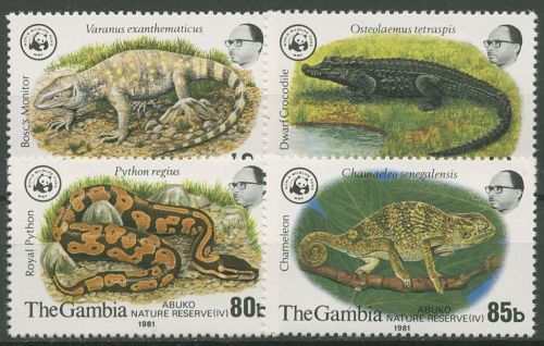 Gambia 1981 WWF Naturschutz Abuko-Schutzgebiet Reptilien 430/33 postfrisch