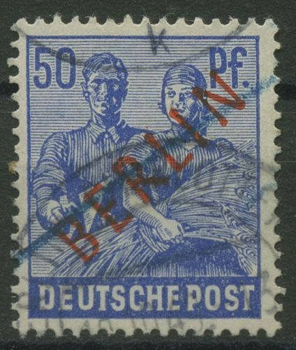 Berlin 1949 Rotaufdruck 30 gestempelt, "blauer Strich" (R80867)