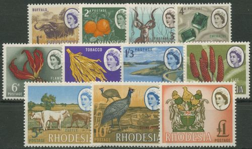 Rhodesien 1966 Landesmotive Rinder Tabak Kyle-See, Offsetdruck 46/56 postfrisch