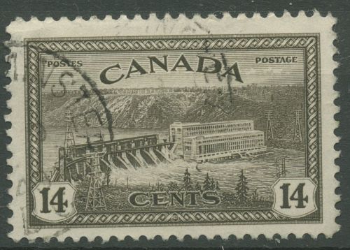 Kanada 1946 Umstellung auf Friedensproduktion Wasserkraftwerk 237 gestempelt