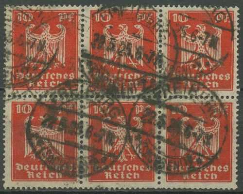 Deutsches Reich 1924 Neuer Reichsadler 357 X 6er-Block gestempelt