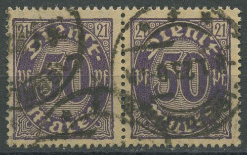 Deutsches Reich Dienstmarken 1920 für Preußen D 21 waagerechtes Paar gestempelt