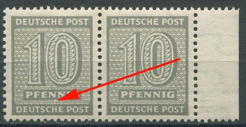 SBZ West-Sachsen Freimarken Ziffern mit Plattenfehler 131 Y w a III postfrisch