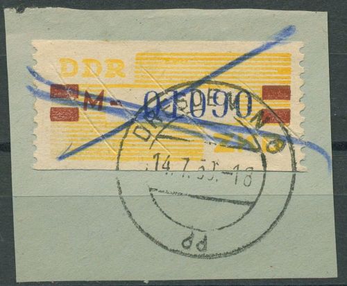 DDR 1959 Wertstreifen für den ZKD 25 M gestempelt Briefstück