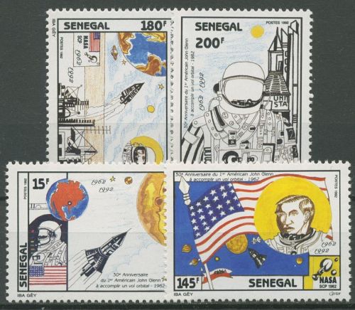 Senegal 1992 30 Jahre erster bemannter Weltrumflug der USA 1039/42 postfrisch