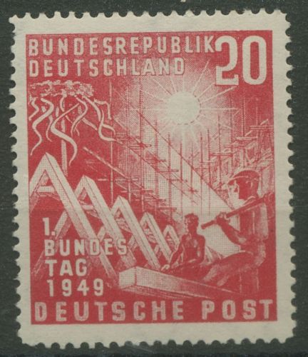 Bund 1949 Eröffnung Dt. Bundestag 112 mit Falz, kl. Zahnfehler (R80987)