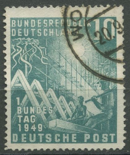 Bund 1949 Eröffnung Deutscher Bundestag 111 gestempelt, Marke geknickt (R80991)