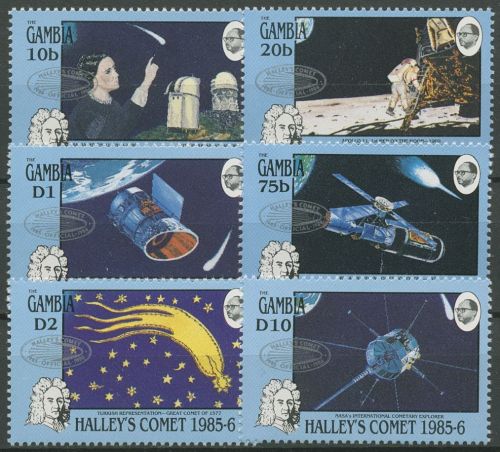 Gambia 1986 Halleyscher Komet mit Aufdruck 656/61 postfrisch