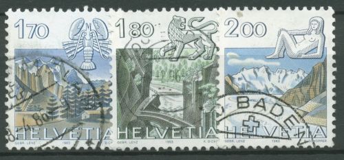 Schweiz 1983 Landschaften Tierkreiszeichen 1242/44 gestempelt