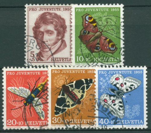 Schweiz 1955 Pro Juventute Charles P.de Rochemont Insekten 618/22 gestempelt