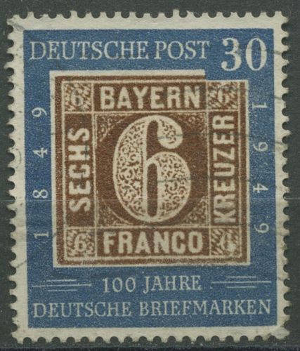 Bund 1949 100 Jahre dt. Briefmarken 115 gestempelt, Zahnfehler (R81005)